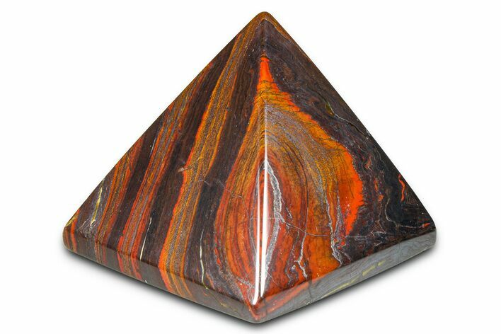 Polished Tiger Iron Stromatolite Pyramid - Billion Years #379603